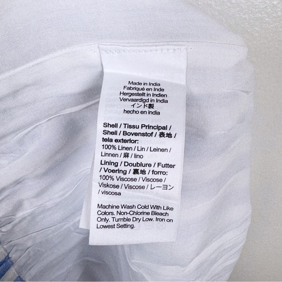 J. Crew Tropez High Rise Lightweight Linen Striped Shorts White Blue Size XL NWT - Picture 5 of 5